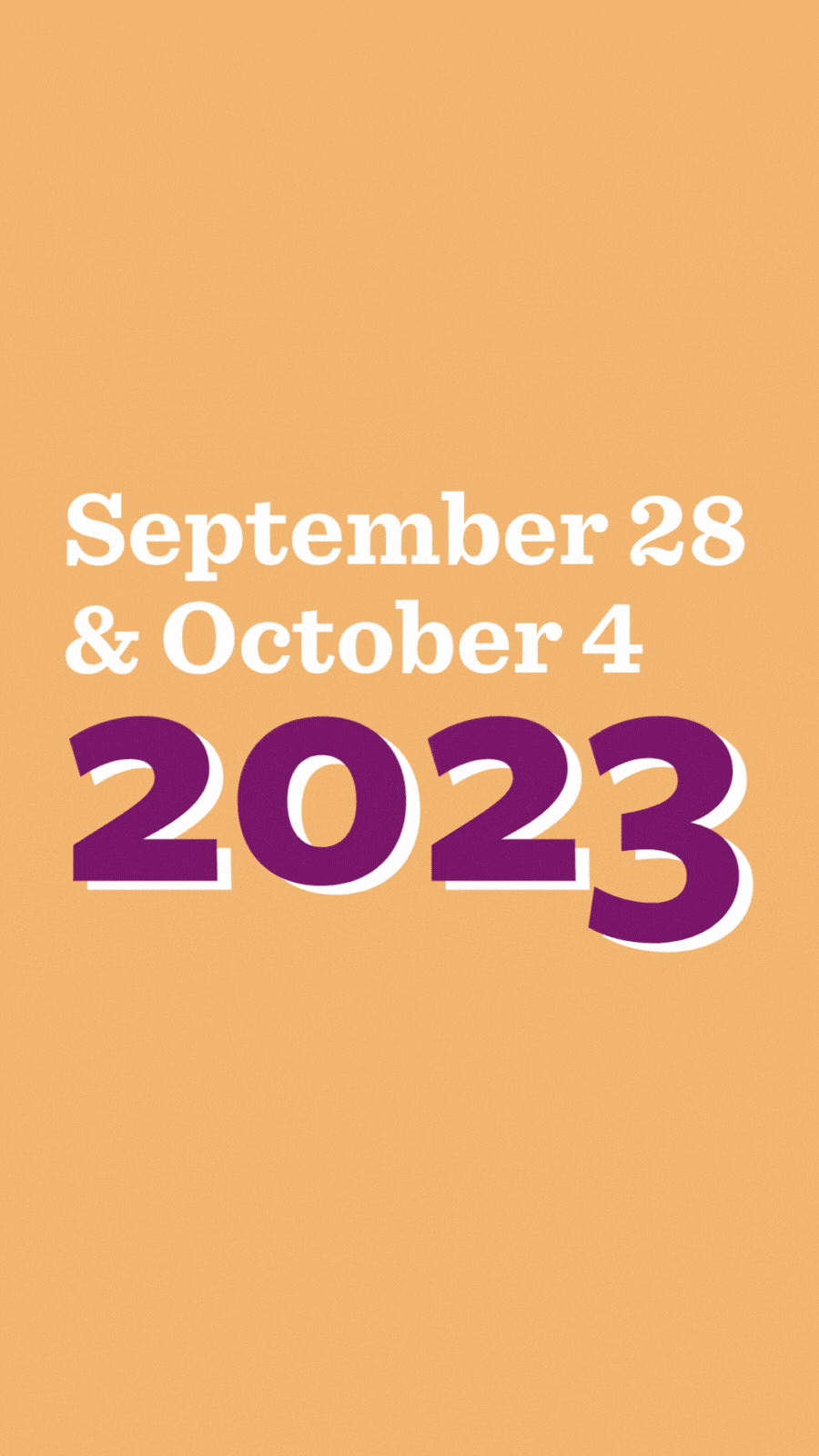 September 28 & October 4 2023 — animation changes the background color from yellow to pink to purple